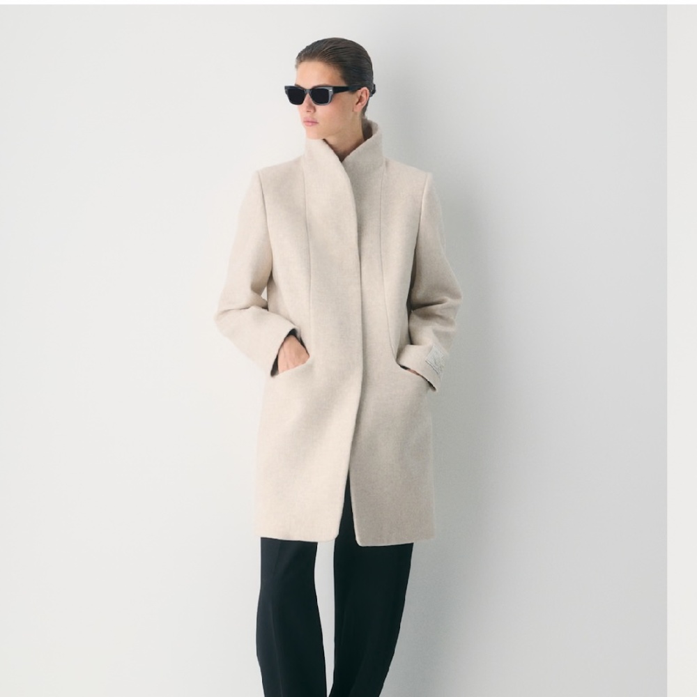 ARITZIA Wilfred Cocoon Wool/ Cashmere Coat in Snowfall White Size XS